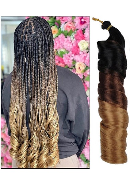 24 Inç Ipeksi Kıvırcık Tığ Örgü Saçafrika Peruk Örgüler (Yurt Dışından)