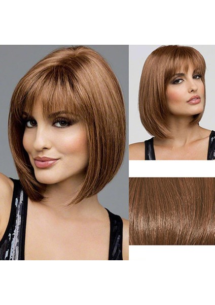 Kadınlar Için Peruk Moda Güzellik Sentetik Peruk Bobo Kısa Düz Saç Cosplay Peruk Kadınlar Için Insan/doğal Saç (Yurt Dışından) fırsatları