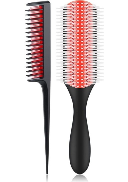 Saç Tarak 9-Satır Dolaşık Açıcı Fırça Sıçan Kuyruğu Şekillendirici Fırça Düz Kıvırcık Islak Saç Derisi Masaj Kadınlar (Yurt Dışından) fırsatları