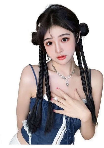 Boks Örgü At Kuyruğu Peruk Kadın Yapay Saç Vurgu Boyalı Kılçık Bezleri Örgülü Saç Yüksek At Kuyruğu Sahte Örgü (Yurt Dışından) indirimleri