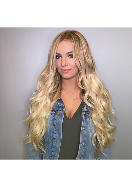 Fabrika Kimyasal Fiber Peruk Avrupa ve Amerika Başlıkları Kadın Uzun Kıvırcık Saçları Orta Boyalı Mat Yüksek Sıcaklık Fiber Stokta (Yurt Dışından)