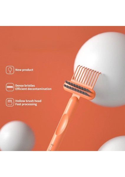 Ev Saç Tarağı Temizleme Fırçası 2 In1 Tarak Temizleme Pençe Aracı Salon Berber Dükkanı Temizleme Saç Hava Yastığı-Tarak Temizleyici Kenar Fırçası (Yurt Dışından)