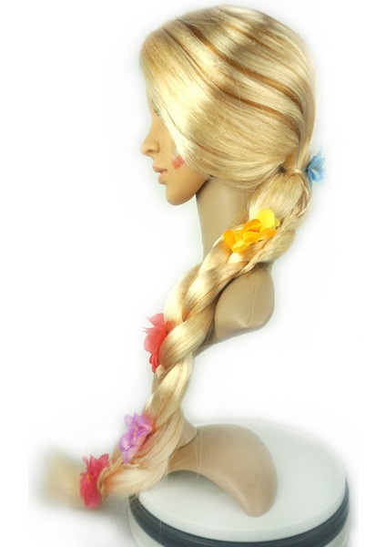 Uzun Saç Prenses Peruk Lepei Prenses Uzun Örgü Çiçek Sihirli Saç Bandı Çiçek Qiyuan Giydirme Şapka Anime Büyük Örgü (Yurt Dışından) modelleri