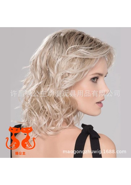 Stoktaki Fabrika Sınır Ötesi Tedarik Avrupa ve Amerikan Moda Peruk Kadın Kıvırcık Saç Kısmi Altın Kabarık Kısa Kıvırcık Saç Baş Örtüsü (Yurt Dışından) modelleri