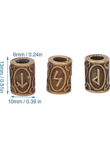 Hao Kan 24 Pcs Saç Sakal Boncuk Vintage Büyük Delik Dreadlocks Tüp Erkekler Kadınlar Için Dekorasyon 10X13MM (Yurt Dışından) indirimleri