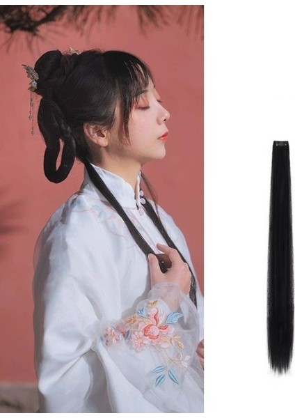 Çin Tarzı Hanfu Peruk Parçası Yanlış Saç Uzatma Geleneksel Hanfu Peruk Pedleri Antik Kabarık Uzun Düz Saç Parçası Kadın (Yurt Dışından) modelleri