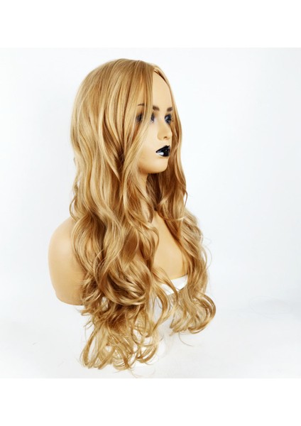 Fabrika Kimyasal Fiber Peruk Avrupa ve Amerika Başlıkları Kadın Uzun Kıvırcık Saçları Orta Boyalı Mat Yüksek Sıcaklık Fiber Stokta (Yurt Dışından) fiyatları