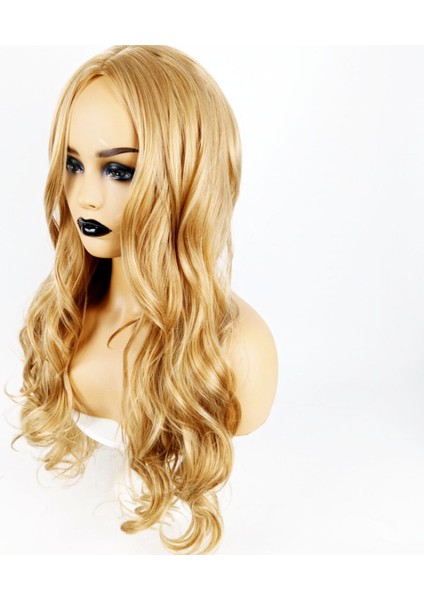 Fabrika Kimyasal Fiber Peruk Avrupa ve Amerika Başlıkları Kadın Uzun Kıvırcık Saçları Orta Boyalı Mat Yüksek Sıcaklık Fiber Stokta (Yurt Dışından) modelleri