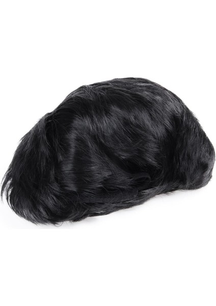 Erkek Kısa Düz Siyah Günlük Yaşam Tam Peruk (Yurt Dışından)
