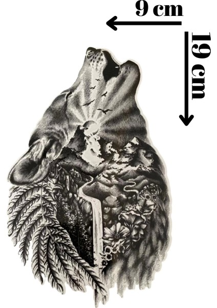 Geçici Kurt Figürlü Dövme Tattoo
