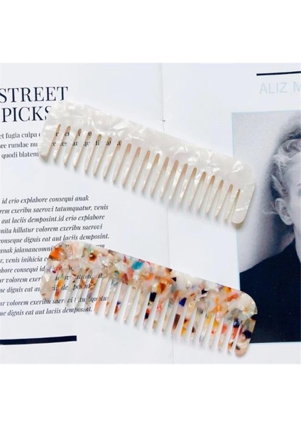 Kore Moda Asetat Anti-Statik Masaj Saç Tarak Renkli Kuaförlük Tarak Saç Fırçası Kadın Kızlar Için Saç Şekillendirici Aracı (Yurt Dışından)