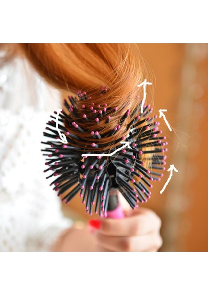 3D Kıvırcık Saç Tarak Küresel Kıvırmak Masaj Tarak 360 ° Şekillendirici Salon Yuvarlak Saç Bigudi Saç Fırçası Kadın Erkek Aracı (Yurt Dışından)