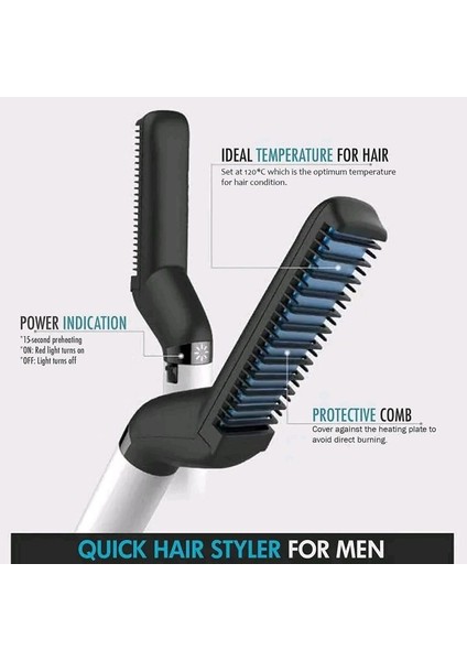 Erkek Elektrikli Sakal ve Saç Düzleştirici || Çok Fonksiyonlu Simge Sakal Düzleştirici Fırça (Yurt Dışından) fiyatları