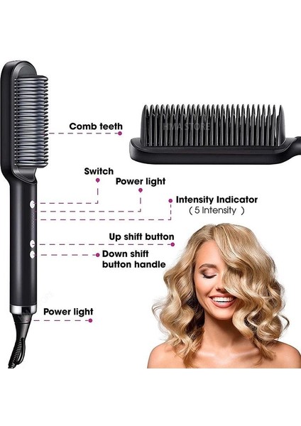 Saç Düzleştirici Fırçası Dahili Taraklı Saç Düzleştirici Demir Evde Profesyonel Salon Için Mükemmel (Yurt Dışından) fiyatları
