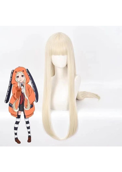 Anime Peruk Derinden Çılgın Kumarbaz Sezon 2 Huangquan Yuanyinai Aekyung Bej Altın Cosplay Peruk (Yurt Dışından)