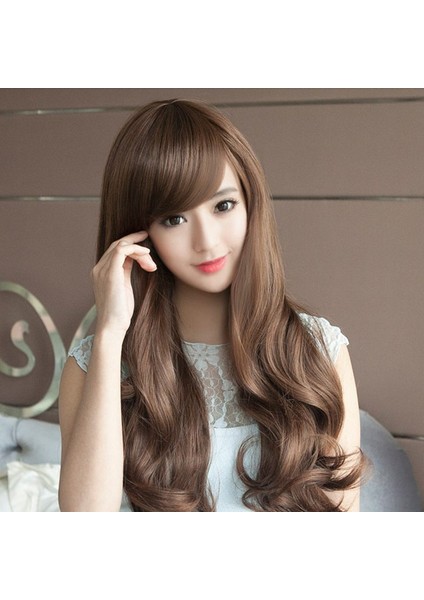 Mengtai Kadın Peruk Sıcak Satış Kadın Dalgalı Kıvırcık Saç Yan Patlama Kore Kabarık Kimyasal Fiber Peruk (Yurt Dışından)