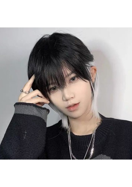 Kurt Kuyruğu Peruk Erkekler ve Kadınlar Yakışıklı Giyebilir Çünkü Hamsi Kafa Asılı Kulak Boyalı Kısa Saç Nötr Sentetik Peruk (Yurt Dışından) modelleri