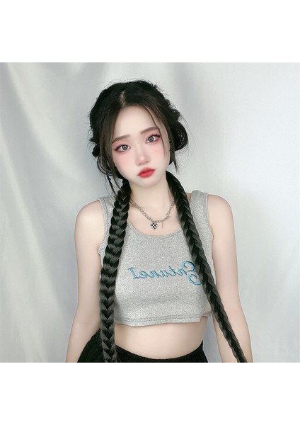 Peruk Kadın Yapay Boks Örgüsü Kimyasal Fiber Uzun At Kuyruğu Yüksek Sıcaklık Fiber Büküm Örgüsü Yeterli Stok (Yurt Dışından)