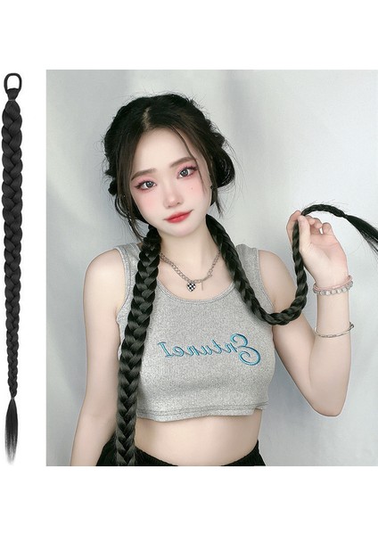 Peruk Kadın Yapay Boks Örgüsü Kimyasal Fiber Uzun At Kuyruğu Yüksek Sıcaklık Fiber Büküm Örgüsü Yeterli Stok (Yurt Dışından) fiyatları