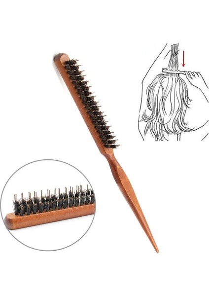 Profesyonel Salon Saç Fırçaları Kıl Ahşap Ince Çizgi Tarak Saç Fırçası Kuaförlük Şekillendirici Araçları (Yurt Dışından)