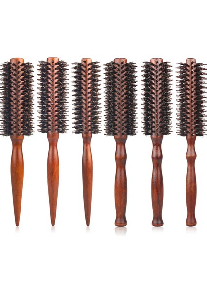 12 Stil Düz Dimi Domuzu Kıl Yuvarlak Döner Fırça Ahşap Saplı Yuvarlak Namlu Saç Kıvırma Fırçası Saç Tarak Kuaförlük Aracı (Yurt Dışından)