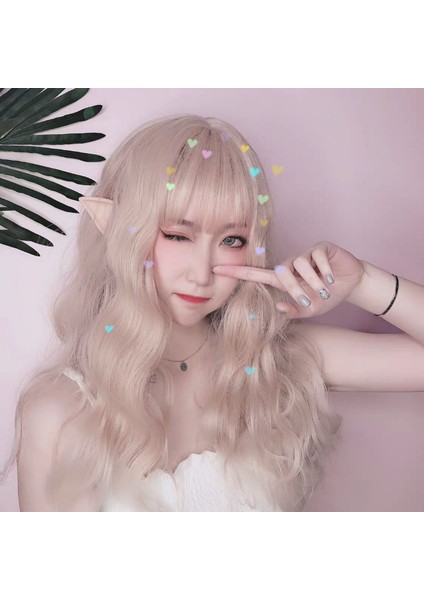 Peruk Kadın Hava Patlama Uzun Kıvırcık Saç Küçük Bukleler Mekanizması Kafa Kapağı (Yurt Dışından) modelleri