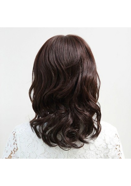 Peruk Kadın Orta Yaşlı ve Yaşlı Uzun Kıvırcık Saç Büyük Dalga Anne Tam Üst Peruk Kılıf Doğal Gerçekçi Kabarık Doğal (Yurt Dışından)