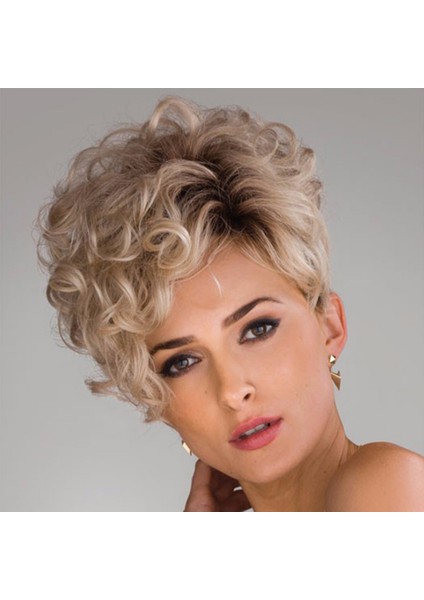 Sınır Ötesi Sıcak Satış Avrupa ve Amerika Dış Ticaret Bayanlar Yüksek Sıcaklık Fiber Kısa Kıvırcık Saç Gül Net Kimyasal Elyaf Peruk Açık Altın Stokta Fabrika (Yurt Dışından)