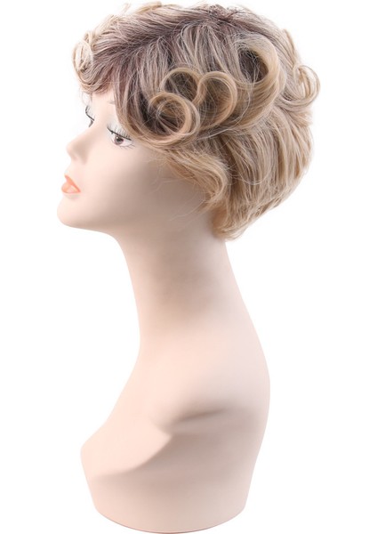 Sınır Ötesi Sıcak Satış Avrupa ve Amerika Dış Ticaret Bayanlar Yüksek Sıcaklık Fiber Kısa Kıvırcık Saç Gül Net Kimyasal Elyaf Peruk Açık Altın Stokta Fabrika (Yurt Dışından) fiyatları