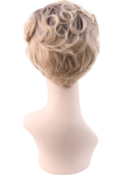 Sınır Ötesi Sıcak Satış Avrupa ve Amerika Dış Ticaret Bayanlar Yüksek Sıcaklık Fiber Kısa Kıvırcık Saç Gül Net Kimyasal Elyaf Peruk Açık Altın Stokta Fabrika (Yurt Dışından) modelleri