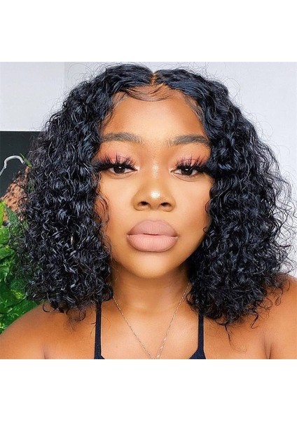 Moda Peruk Kafa Kapağı Küçük Hacimli Afro Peruk Siyah Kısa Kabarık Sentetik Peruk (Yurt Dışından)