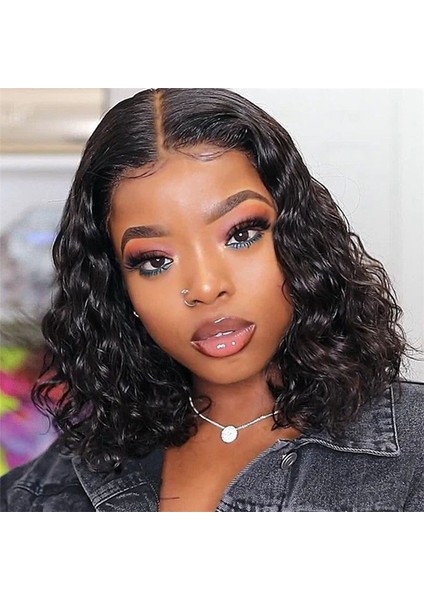 Moda Peruk Kafa Kapağı Küçük Hacimli Afro Peruk Siyah Kısa Kabarık Sentetik Peruk (Yurt Dışından) modelleri