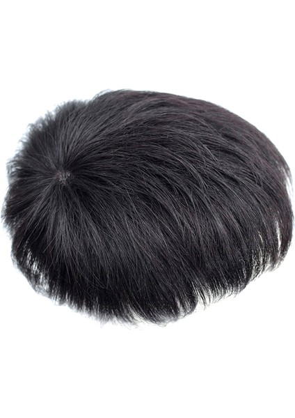 Peruk Erkek Kısa Saç Baş Üstü Yedek Blok Tam Saç Değiştirme - Siyah Brüt Inç Mekanizması 16*18 (Yurt Dışından) fırsatları