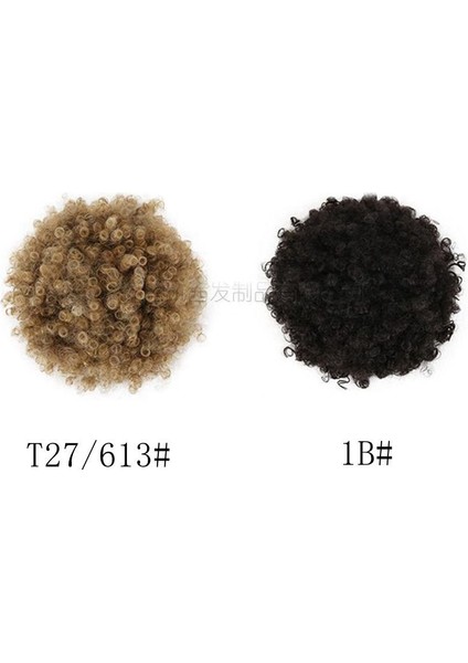Peruk Afro Puf Kinky Kıvırcık Ipli Topuz Peruk Kadın Yüksek Sıcaklık Fiber Afrika Saç Torbası (Yurt Dışından) modelleri