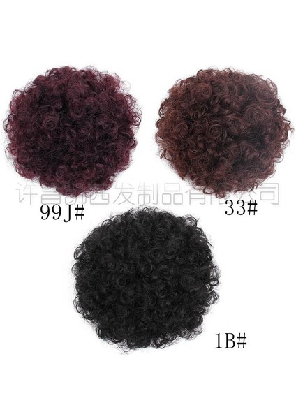 Peruk Afro Puf Kinky Kıvırcık Ipli Topuz Peruk Kadın Yüksek Sıcaklık Fiber Afrika Saç Torbası (Yurt Dışından) fırsatları