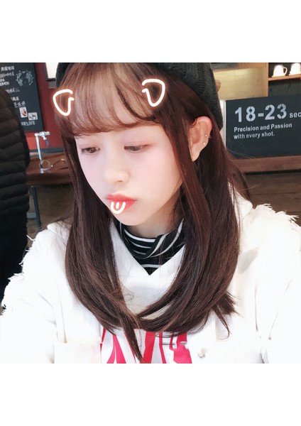 Peruk Kadın Uzun Düz Saç Düz Patlama Peruk Kafa Kapağı Desteği Yurtdışı (Yurt Dışından) modelleri