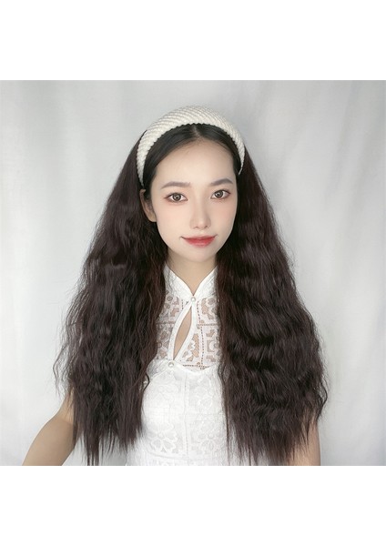 Peruk Kadın Uzun Kıvırcık Saç Bandı Yarım Başlık Yeni Mısır Kıvırıcı Orta Uzunlukta Kıvırcık Saç Yüksek Sıcaklık Fiber Tam Baş Peruk Stili (Yurt Dışından) fiyatları