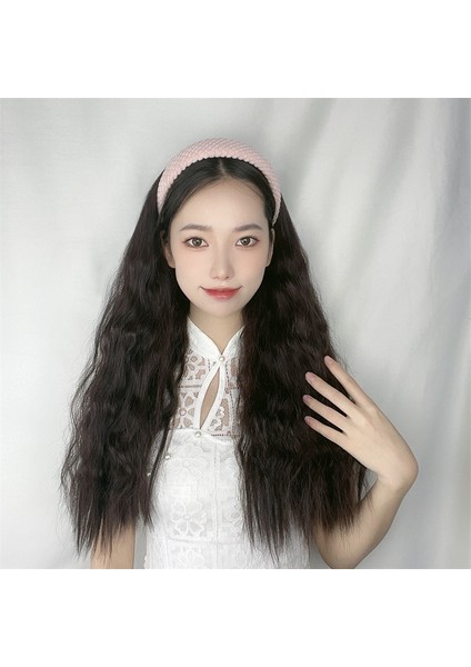 Peruk Kadın Uzun Kıvırcık Saç Bandı Yarım Başlık Yeni Mısır Kıvırıcı Orta Uzunlukta Kıvırcık Saç Yüksek Sıcaklık Fiber Tam Baş Peruk Stili (Yurt Dışından) modelleri