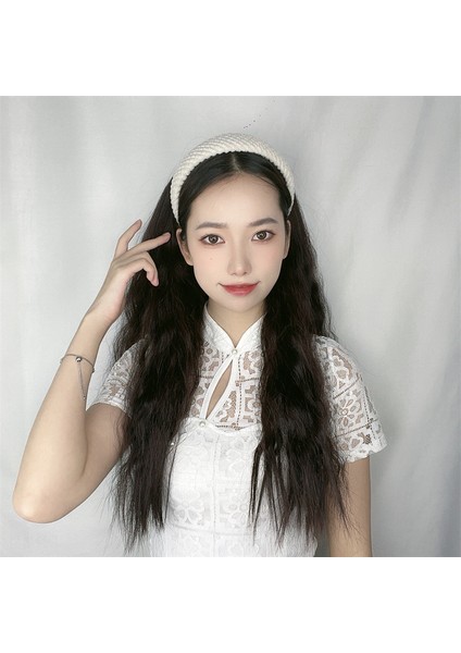 Peruk Kadın Uzun Kıvırcık Saç Bandı Yarım Başlık Yeni Mısır Kıvırıcı Orta Uzunlukta Kıvırcık Saç Yüksek Sıcaklık Fiber Tam Baş Peruk Stili (Yurt Dışından) fırsatları