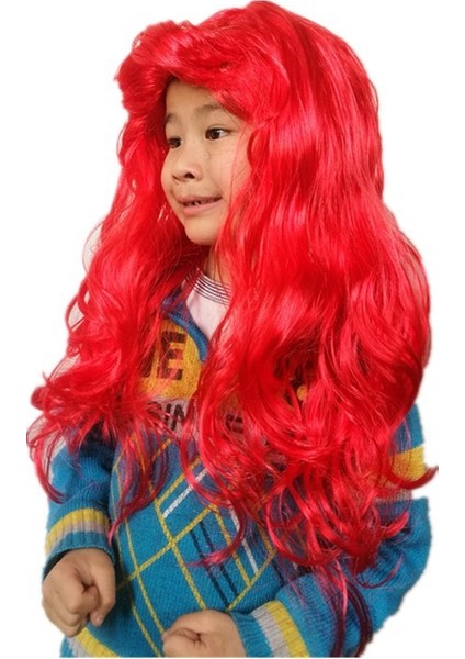 Fabrika Doğrudan Satışcosplay Denizkızı Kırmızı Çocuk Kıvırcık Saç Avrupa ve Amerikan Tarzı Peruk Performansı Kadın Kıvırcık Peruk (Yurt Dışından) fırsatları