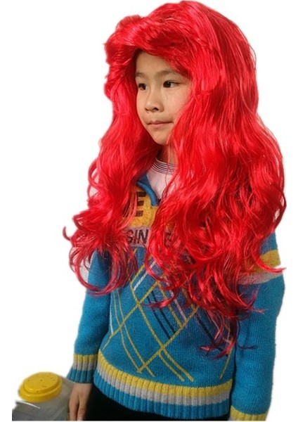 Fabrika Doğrudan Satışcosplay Denizkızı Kırmızı Çocuk Kıvırcık Saç Avrupa ve Amerikan Tarzı Peruk Performansı Kadın Kıvırcık Peruk (Yurt Dışından) indirimleri