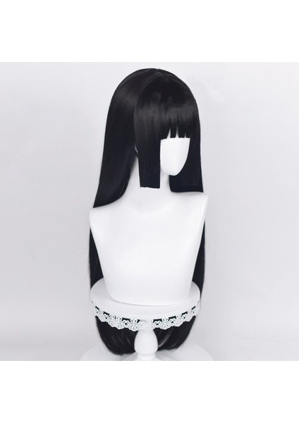 Çünkü Peruk Kadın Derinden Çılgın Kumarbaz Yılan Rüya Hime Kesim Uzun Siyah Düz Saç Comic Gösterisi Sahne Kimyasal Elyaf Peruk Kılıfı (Yurt Dışından) modelleri