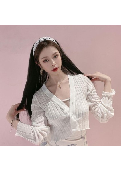 Günlük Giyim Randevu Partisi Için Saç Bandı Uzun Düz Saçlı Kadın Siyah Saç Peruk (Yurt Dışından) modelleri