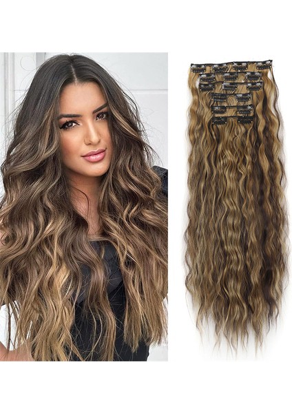 6 Takım Klip Peruk Seti Ihracat U Paslanmaz Çelik Mikro Bobin Bb Klip Saç Parçası Yüksek Sıcaklık Fiber Klip Peruk Avrupa ve Amerikan (Yurt Dışından)