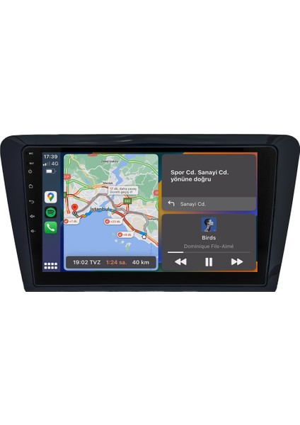 Skoda Rapid (2014-2018) Android 14 Multimedya Carplay 10 Inch 4 GB Ram / 64 GB Hafıza CRV-4487XD