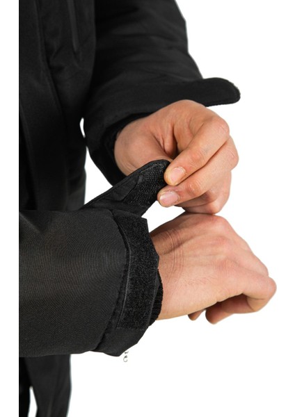 Erkek Siyah Içi Polarlı Su ve Rüzgar Geçirmez Kapüşonlu Mont fırsatları