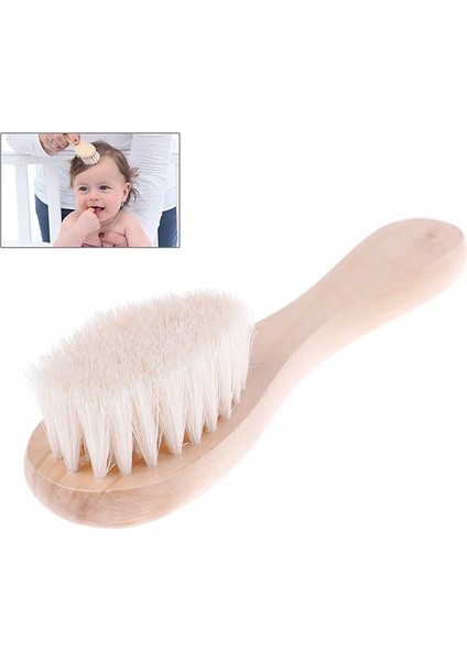 Ahşap Saplı Fırça Bebek Saç Fırçası Yenidoğan Saç Fırçası Bebek Tarak Baş Masajı (Yurt Dışından)
