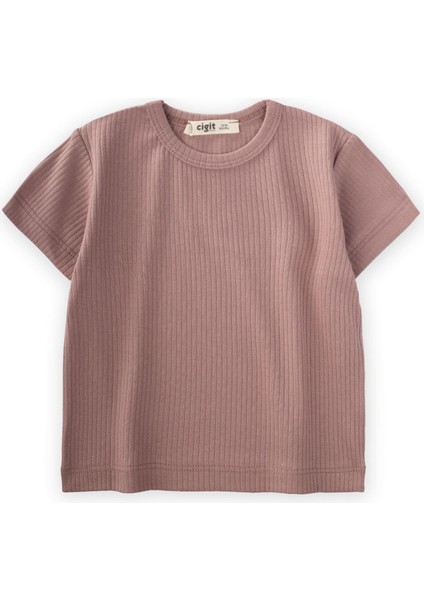 Basic Fitilli T-Shırt Bakır