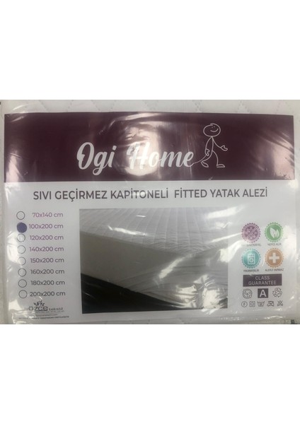 Kapitone Fitted Sıvı Geçirmez Yatak Alez 100X200