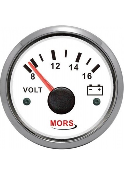 Voltmetre 12V Beyaz Çap: 55MM
